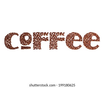 Coffee grains. Coffee Font. 
Vector and raster image.