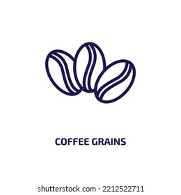 coffee grains icon from culture collection. Thin linear coffee grains, grain, coffee outline icon isolated on white background. Line vector coffee grains sign, symbol for web and mobile