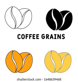 coffee grains icon in different style vector illustration. two colored and black coffee grains vector icons designed in filled, outline, line and stroke style can be used for web, mobile, ui