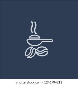 Coffee grains icon. Coffee grains linear design concept from Brazilian icons collection. Simple element vector illustration on dark blue background.