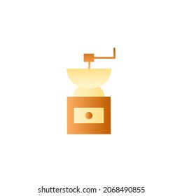 Coffee grains mill icon in gradient color, isolated on white 