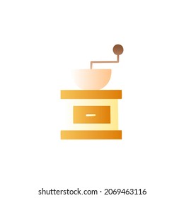 Coffee grains mill icon in gradient color, isolated on white 
