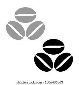 coffee grains set of vector icons on white background