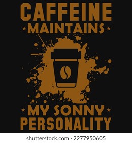 Diseño vectorial de diseño de camisetas gráficas de café 