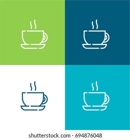 Coffee green and blue material color minimal icon or logo design