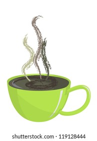 coffee and green cup