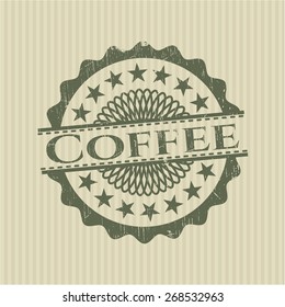 Coffee green rubber stamp