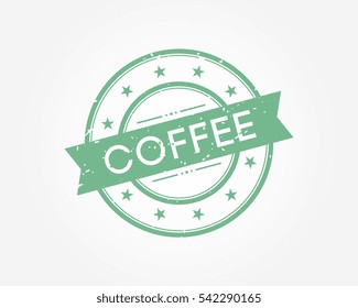 coffee. green stamp sign vector illustration