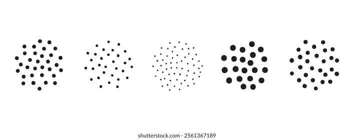 coffee grind different sizes from coarse to fine. Coffee sizes set particulate matters dust and pollution particles. Vector illustration