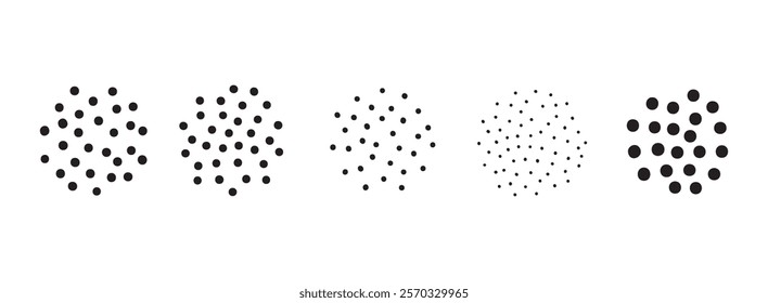 coffee grind different sizes from coarse to fine. Coffee sizes set particulate matters dust and pollution particles. Vector illustration