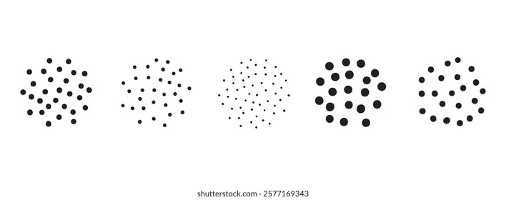 coffee grind different sizes from coarse to fine. Coffee sizes set particulate matters dust and pollution particles. Vector illustration