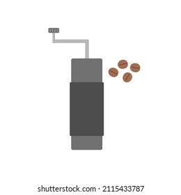 Coffee grinder and  coffee bean. iocn vector illustration