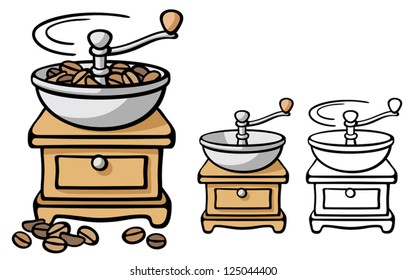 coffee grinder with coffee beans