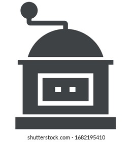 coffee grinder black icon on white background