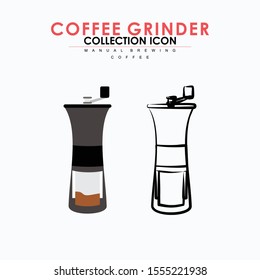 Coffee Grinder Brewing Methods Icon Vector