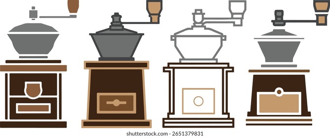 Colección de diseño de Vector de color de molinillo de café