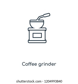 Coffee grinder concept line icon. Linear Coffee grinder concept outline symbol design. This simple element illustration can be used for web and mobile UI/UX.