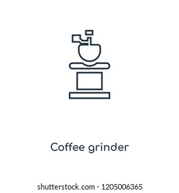 Coffee grinder concept line icon. Linear Coffee grinder concept outline symbol design. This simple element illustration can be used for web and mobile UI/UX.