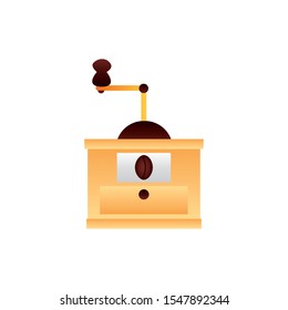 Coffee grinder design, drink breakfast beverage shop morning restaurant theme Vector illustration