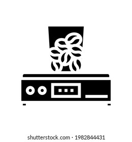 coffee grinder device glyph icon vector. coffee grinder device sign. isolated contour symbol black illustration