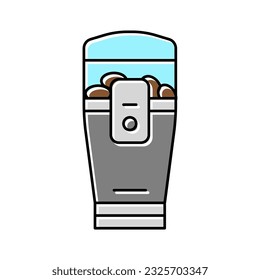 Kaffeemühle elektrischen Gerät Farbe Symbol Vektorgrafik. Kennzeichen für elektrische Kaffeemaschine einzelne Symbolillustration