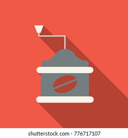 Coffee grinder. Flat design style