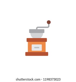 Coffee grinder flat icon, vector sign, colorful pictogram isolated on white. coffee grind maker symbol, logo illustration. Flat style design