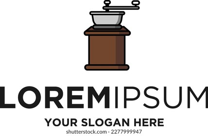 coffee grinder flat logo designs