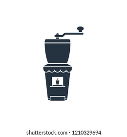Coffee grinder form shop, house, building isolated icon on white background, 400 coffee set, logo and sign
