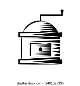 Coffee grinder glyph icon, coffee and cafe icon linear drawing on a white background.