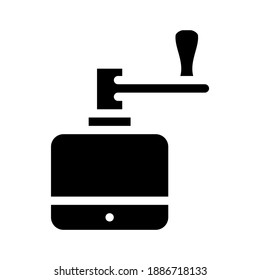 coffee grinder glyph icon vector. coffee grinder sign. isolated contour symbol black illustration
