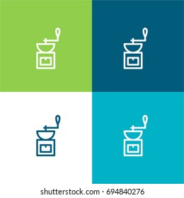 Coffee grinder green and blue material color minimal icon or logo design