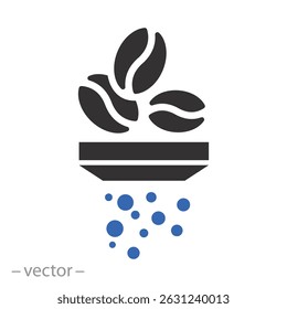 coffee grinder, grind coffee icon, flat vector illustration