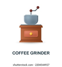 Coffee Grinder icon. 3d illustration from coffee collection. Creative Coffee Grinder 3d icon for web design, templates, infographics and more