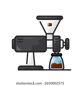 Coffee grinder icon. coffee, grinder, beans, mill, brew, manual, electric, ground. Vector Icon Illustration