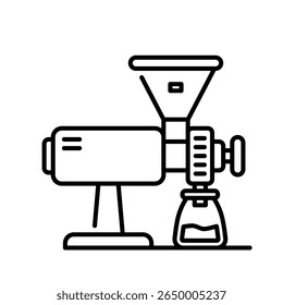 Coffee grinder icon. coffee, grinder, beans, mill, brew, manual, electric, ground. Vector Icon Illustration