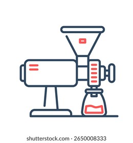 Ícone de moedor de café. café, moedor, grãos, moinho, cerveja, manual, elétrico, moído. Ilustração de ícone de vetor