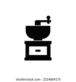 Coffee Grinder icon in black flat glyph, filled style isolated on white background