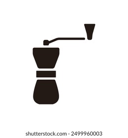 Icono de molinillo de café. Versión de silueta plana.
