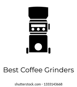 Coffee grinder icon, glyph vector