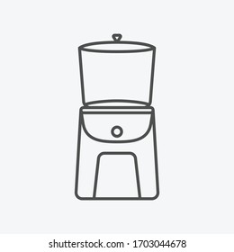 Icono de molino de café aislado en segundo plano. Símbolo de máquina Grinder moderno, simple, vector, icono para el diseño de sitios web, aplicación móvil, ui. Ilustración vectorial