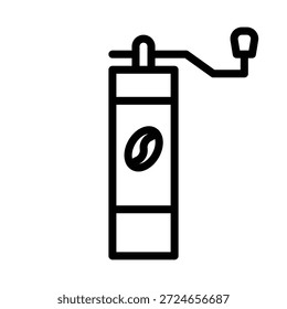 Línea de diseño de logotipo de icono de molinillo de café simple 
