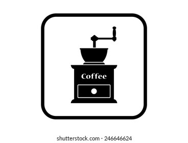 Coffee grinder icon on white background