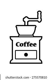 Coffee grinder icon on white background