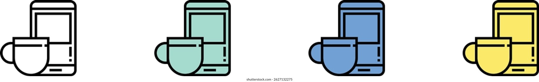 coffee grinder icon. Outline, Green, Blue and Yellow Style Design Isolated On White Background