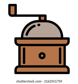 Coffee grinder icon outline vector. Barista drink. Machine cup