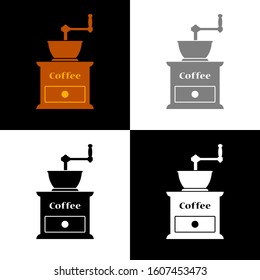 Coffee grinder icon set, vector illustration
