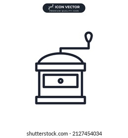 plantilla de símbolo de icono de molino de café para la colección de diseño gráfico y web ilustración vectorial