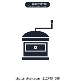 plantilla de símbolo de icono de molino de café para la colección de diseño gráfico y web ilustración vectorial
