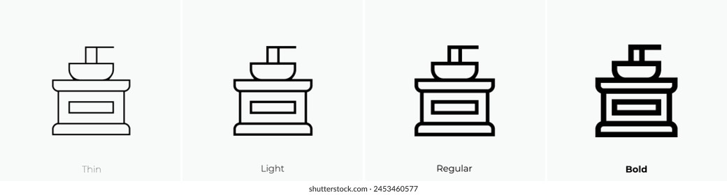 coffee grinder icon. Thin, Light Regular And Bold style design isolated on white background